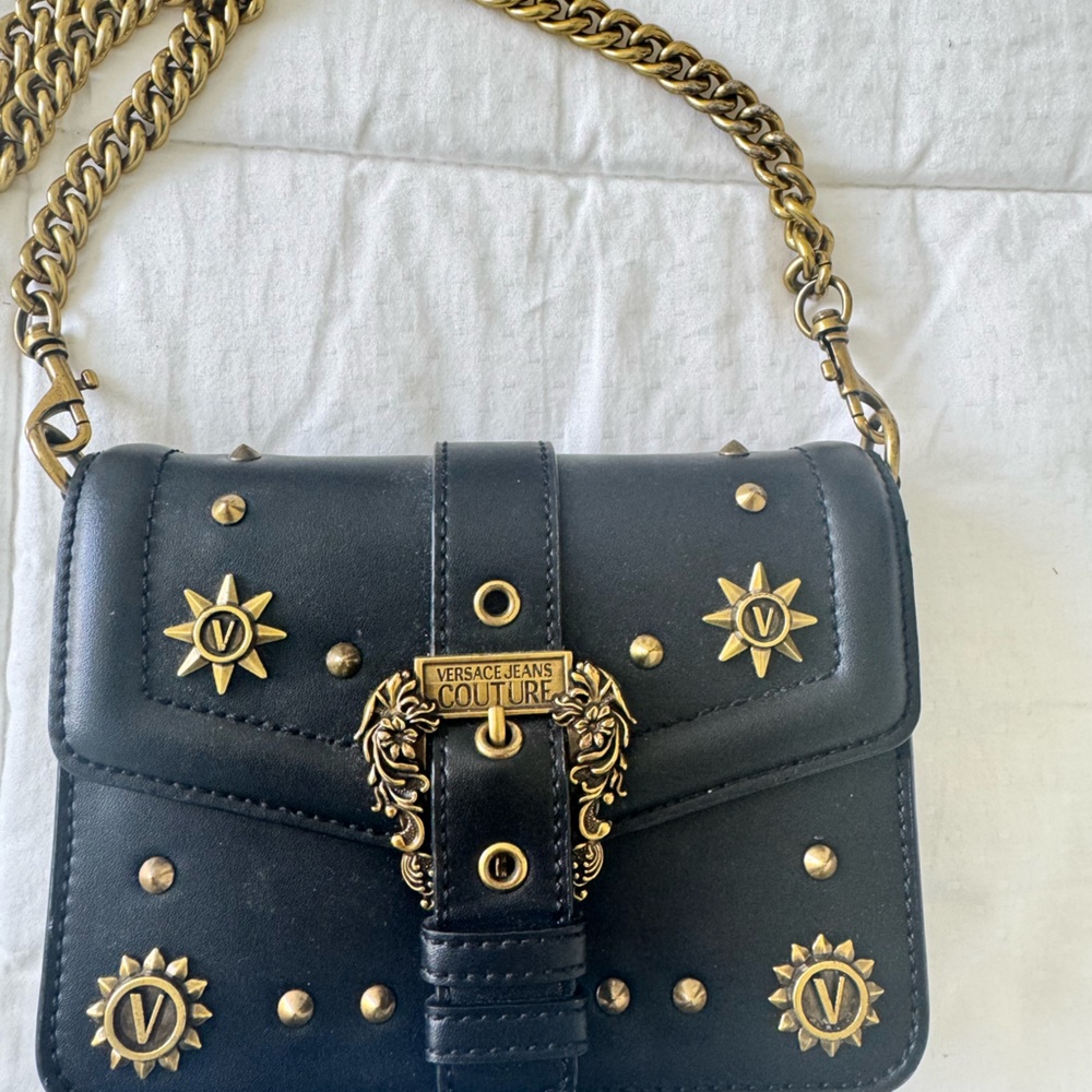 Versace Jeans Couture Black Crossbody with Gold Details